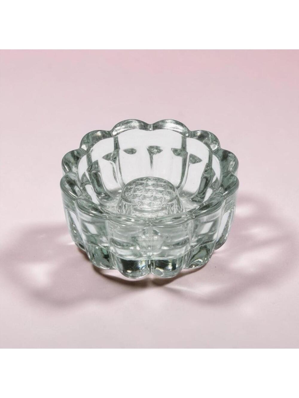 Vintage 1970s Princess House Clear Crystal Reversible 3 Way Glass Candle Holder